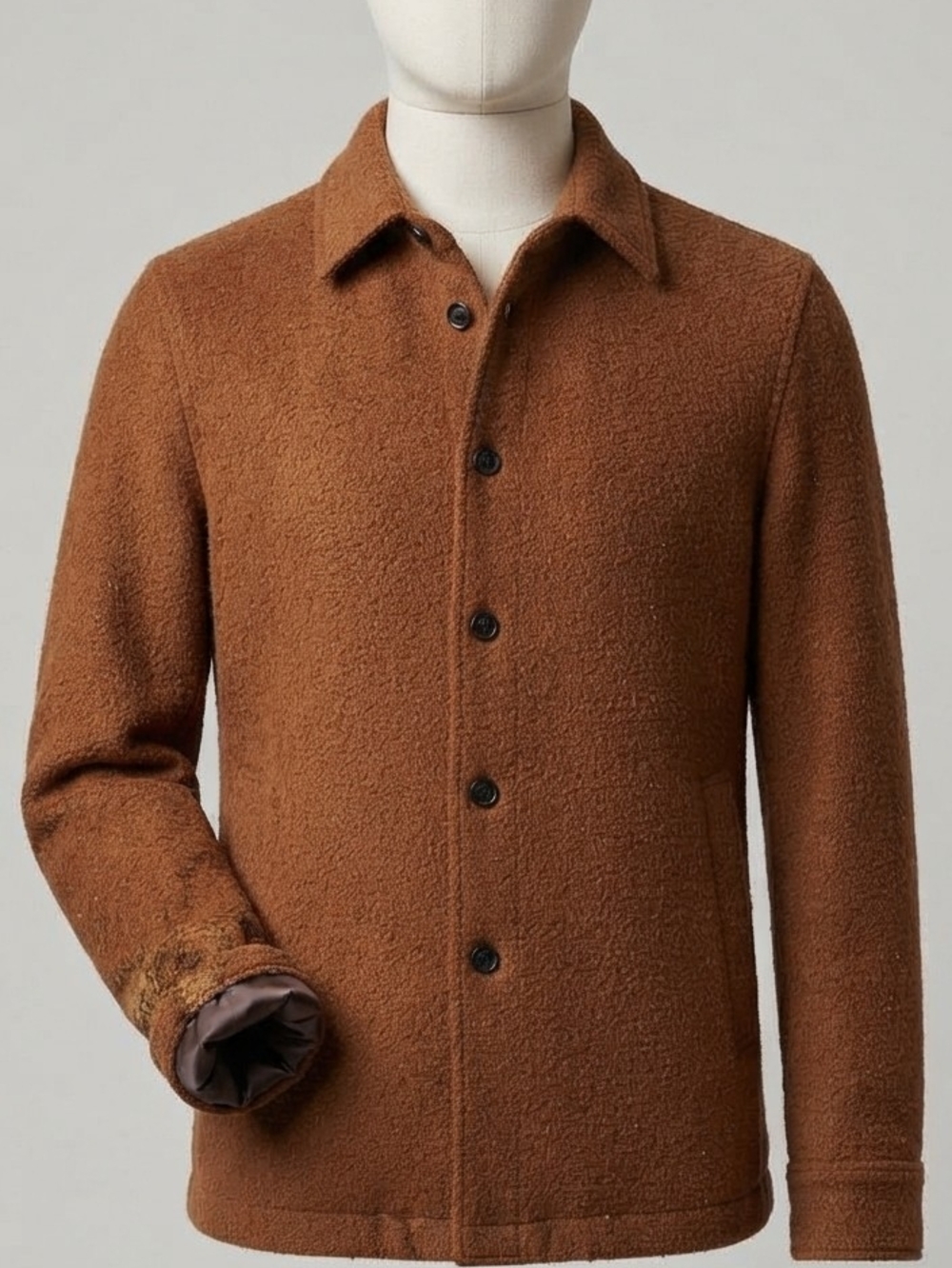Jack & Jones Rustic Brown Button-Up Shirt Jacket